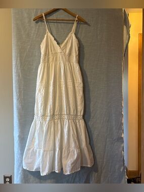 Speed Control NY Maxi Dress White Eyelet Spaghetti Straps Juniors Sz L